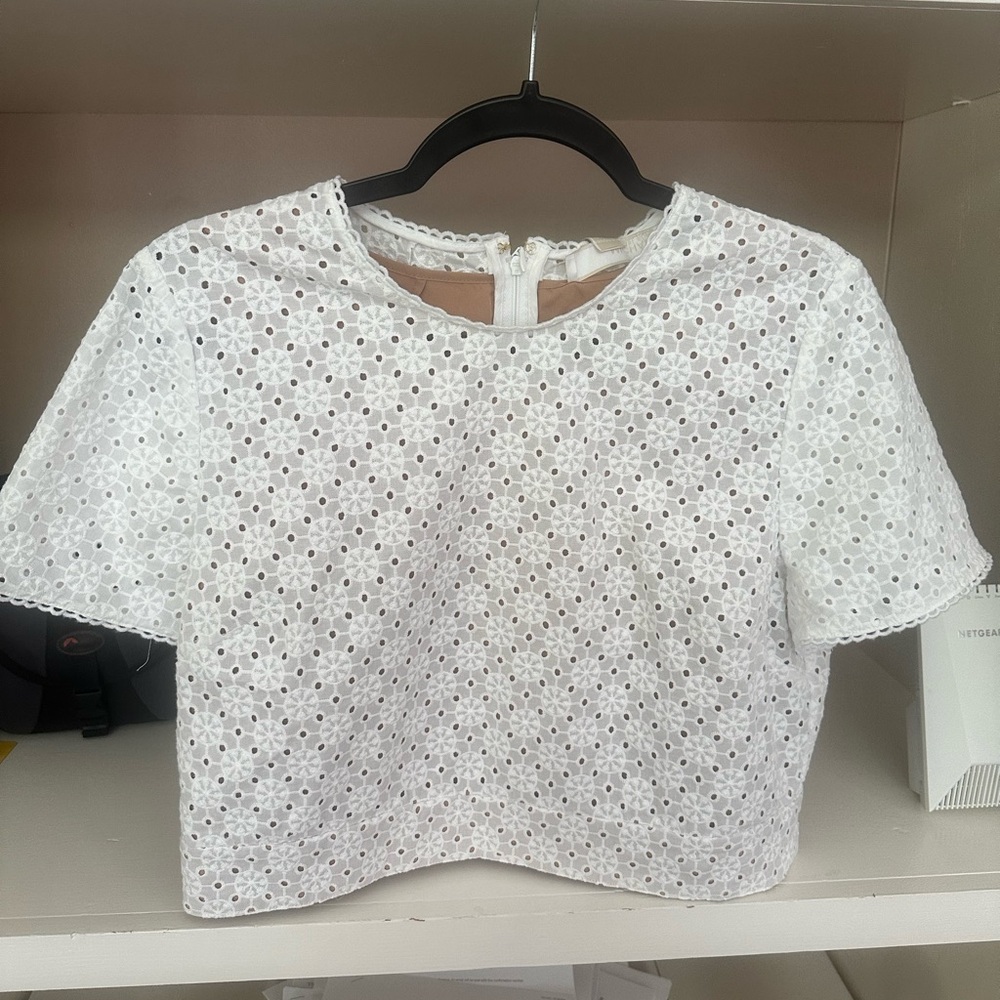 Michael Kors White Eyelet Blouse